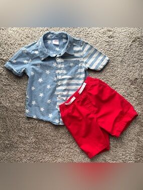 Way to Celebrate 3T Toddler Boy 4th of July Patriotic Matching Set